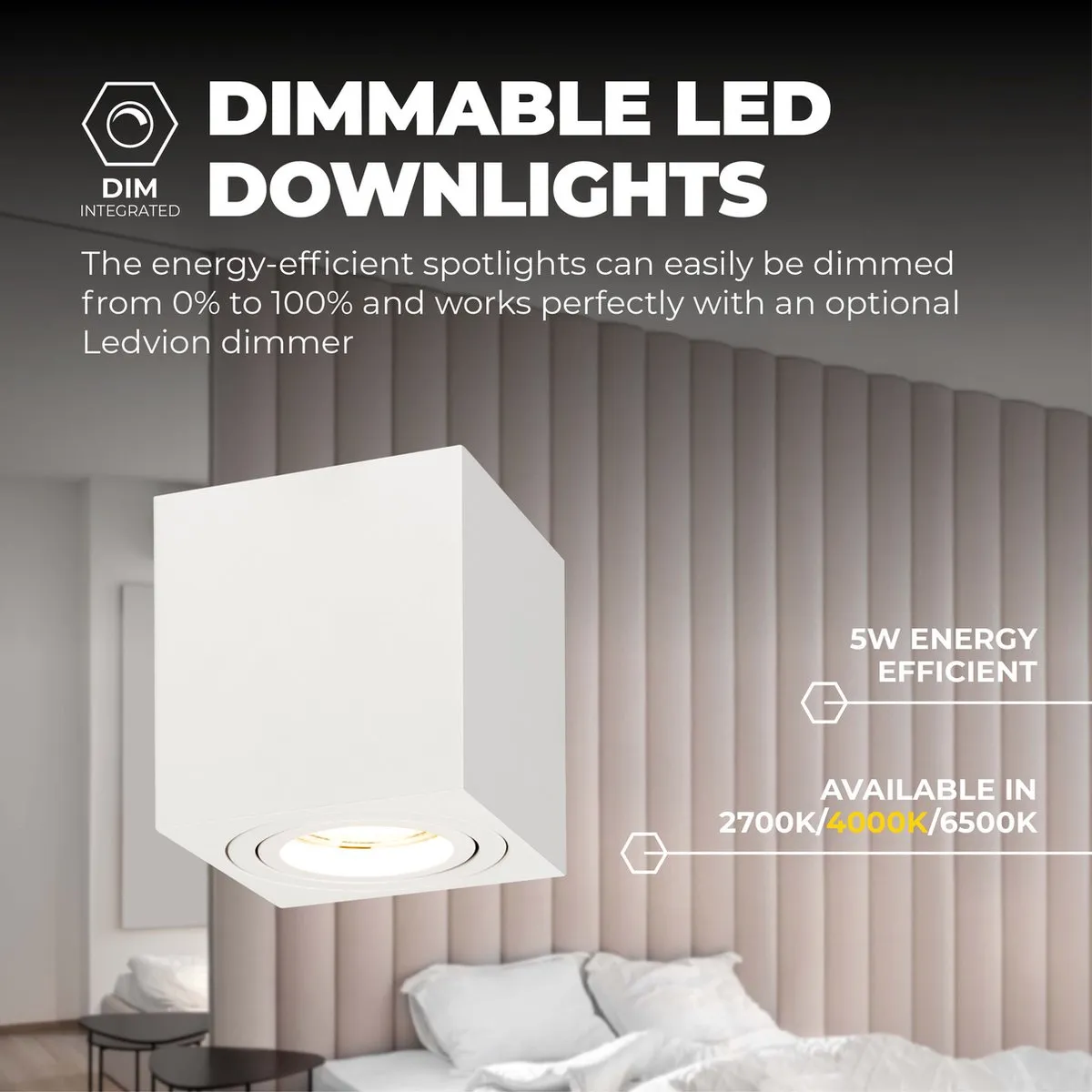 Ledvion LED Opbouwspot 3W 6500K - Wit