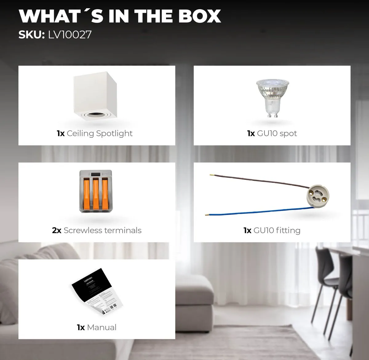 Ledvion LED Opbouwspot 3W 6500K - Wit