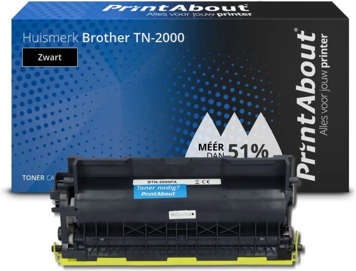 PrintAbout Brother TN-2000-PA Toner - Zwart