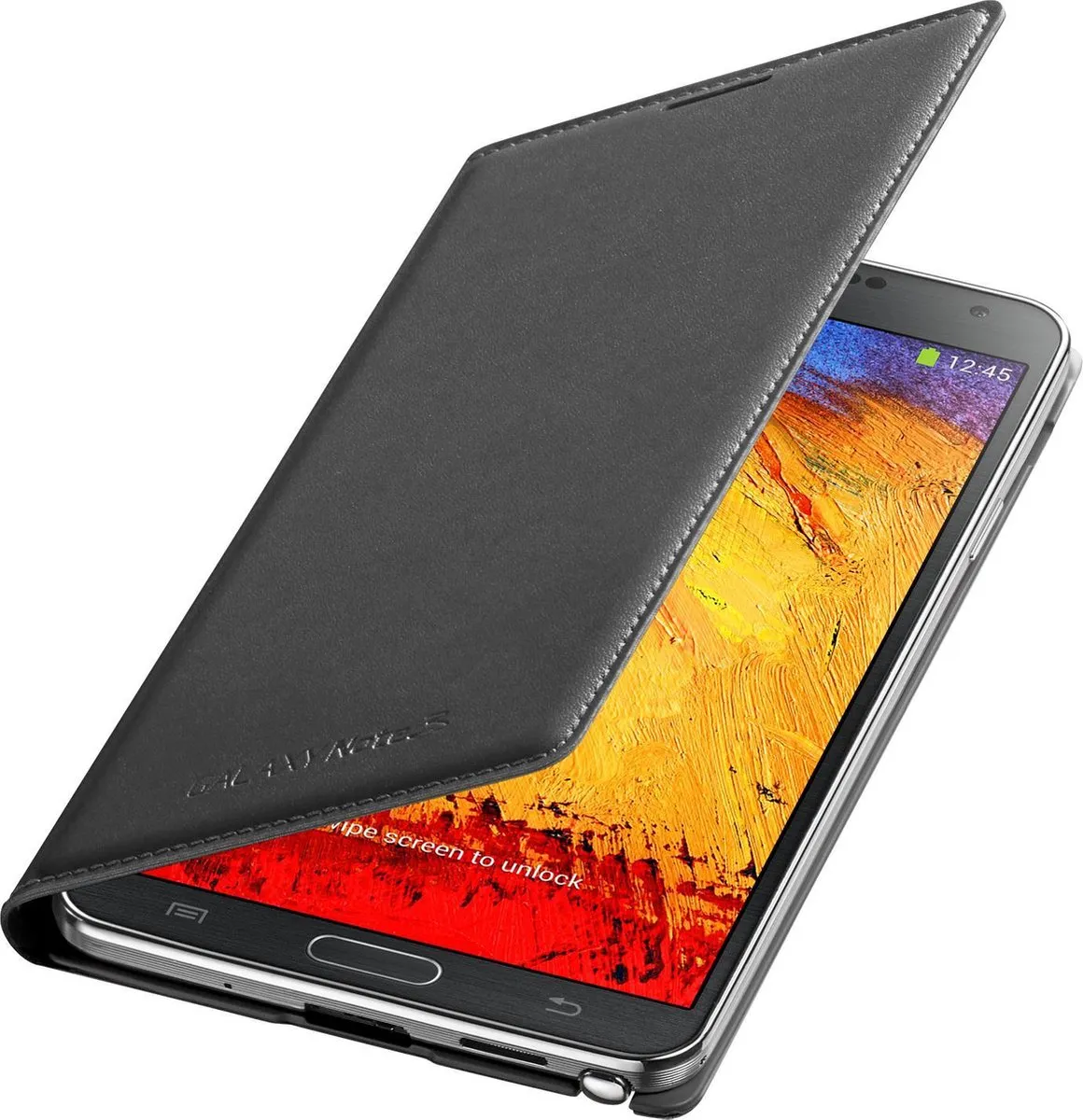 Samsung Galaxy Note3 Lite Flip Wallet Hoes - Zwart