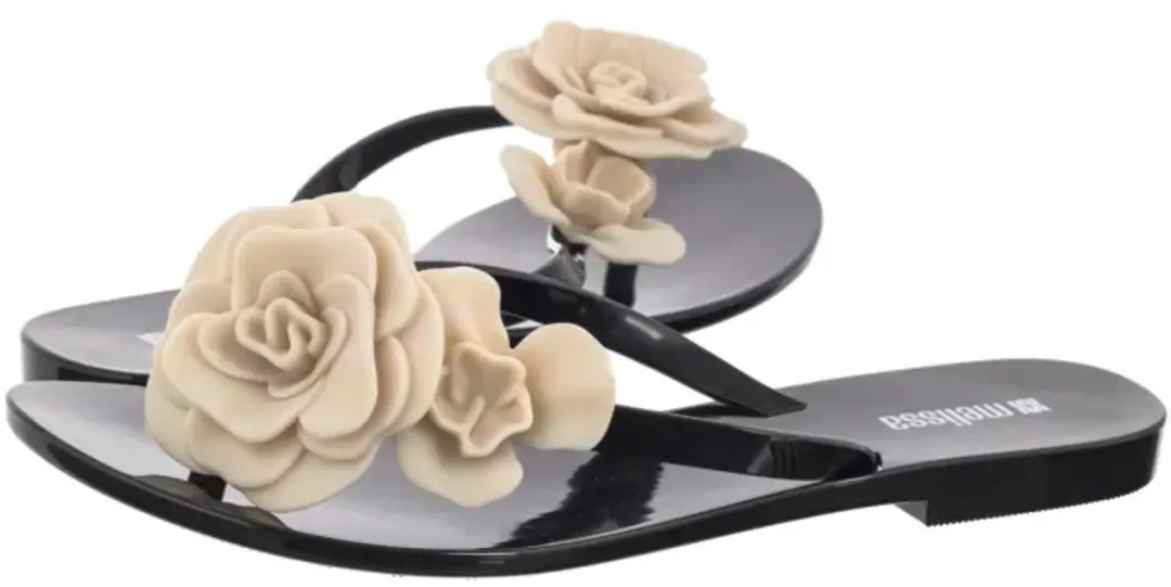 Melissa Harmonic Petals Dames Slippers Zwart Maat 38