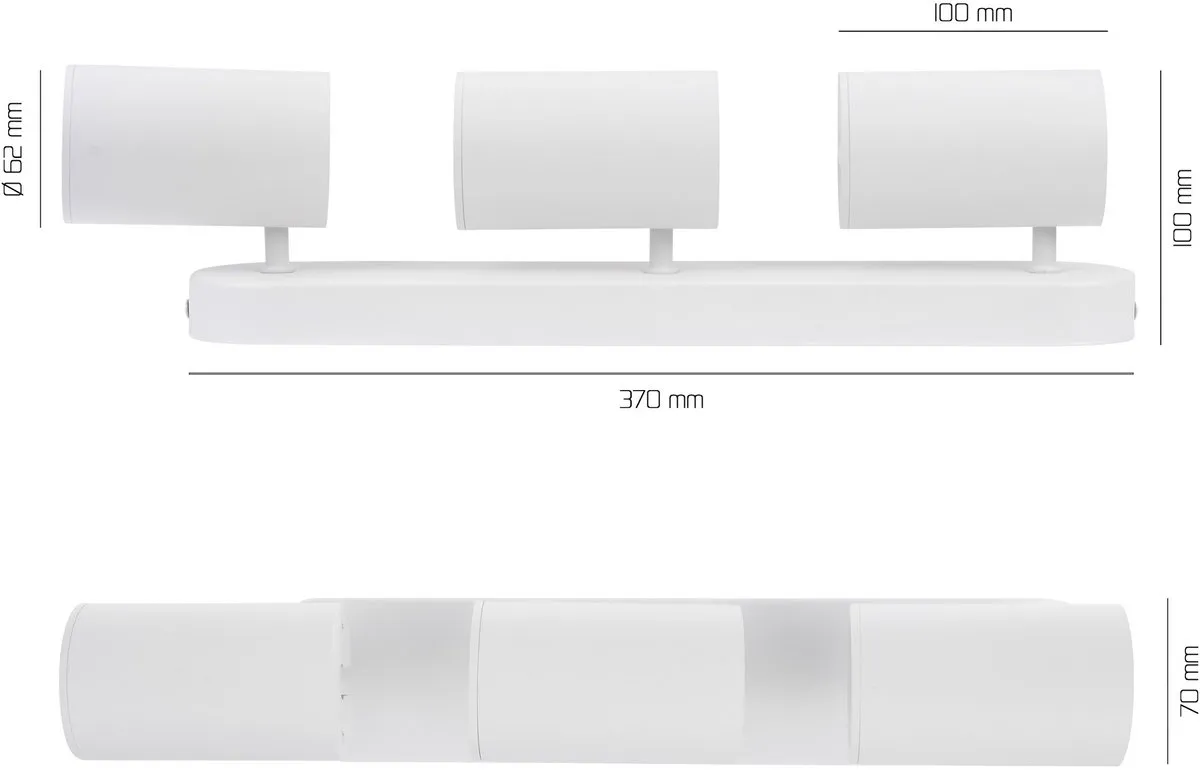 LEDVION LED Plafondspot 3x3W 4000K GU10 - Wit