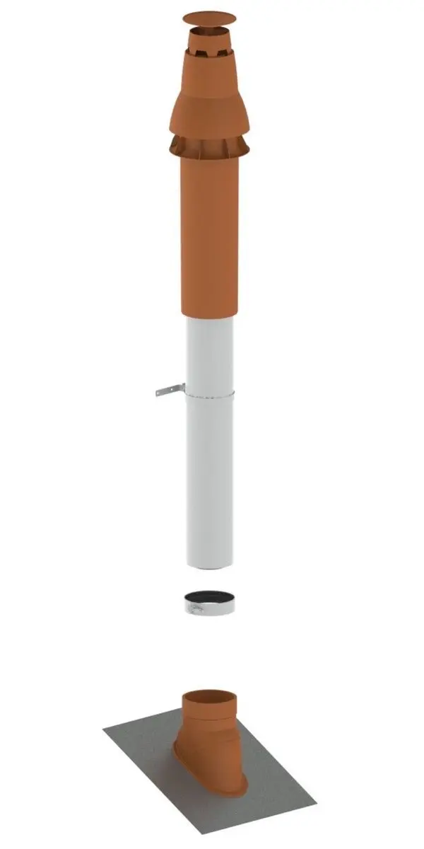 Remeha PPS-basisbouwpakket RUD2, DN 100/150, schuin dak, rood, Q01135R