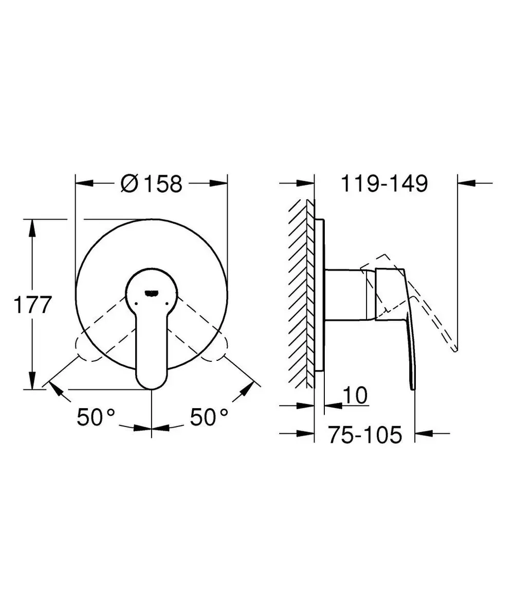 Grohe Eurostyle Cosmopolitan Douchemengkraan 24051002 - Chroom - afbeelding 3 van 5