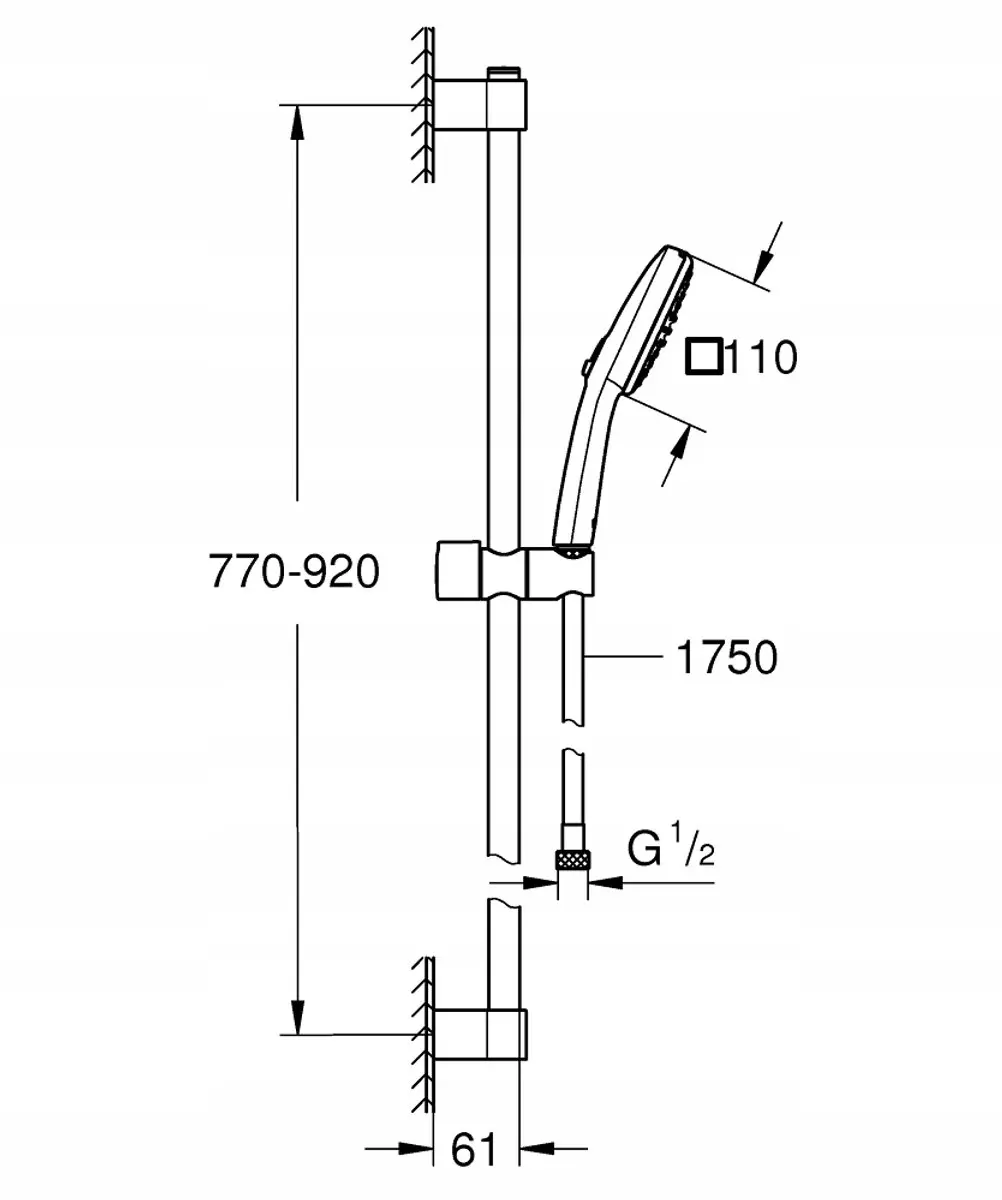 Grohe Tempesta Cube 110 Doucheset - Chroom - afbeelding 2 van 2