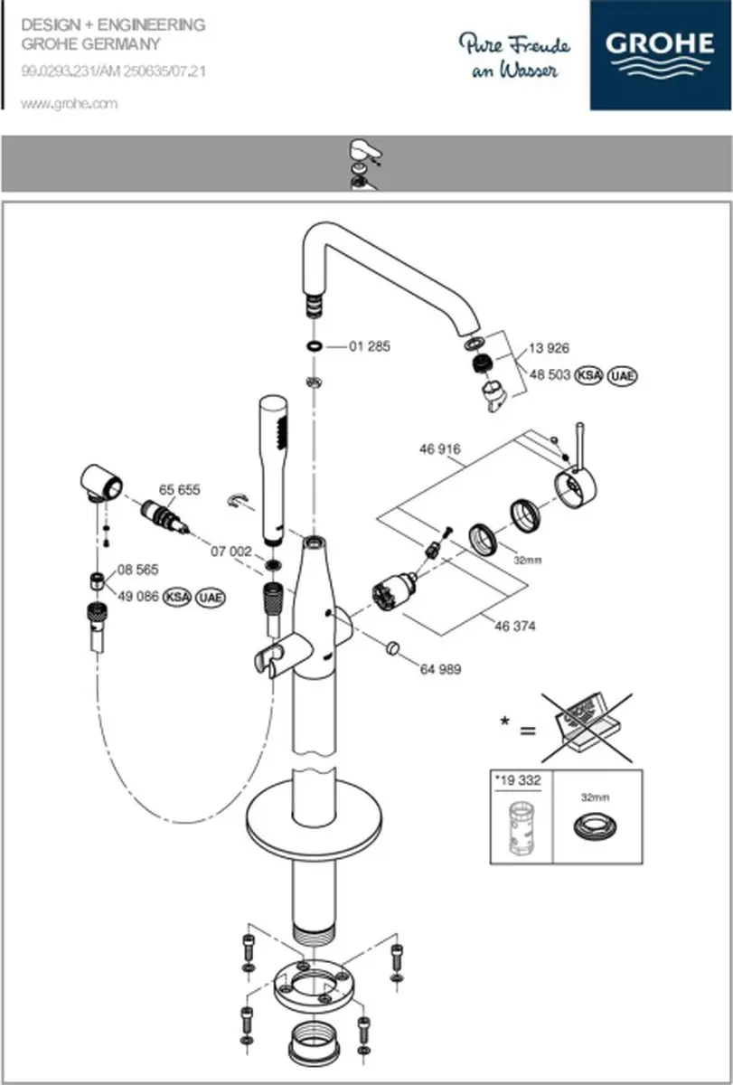 GROHE Essence 25248001 Badkraan - Chroom - afbeelding 3 van 4