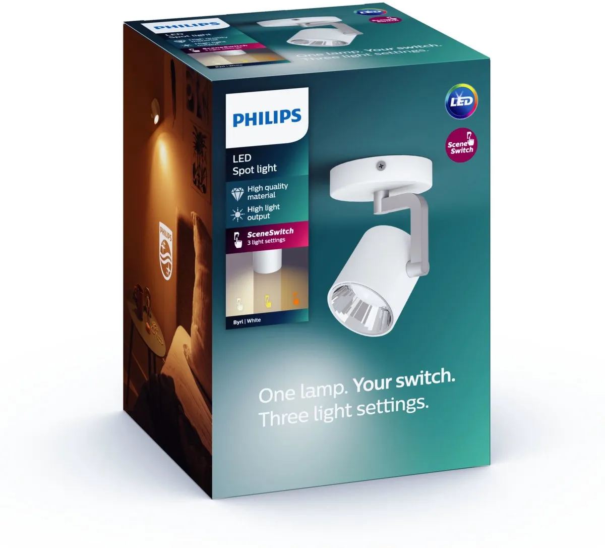 Philips Byrl Opbouwspot LED 4,3W - 430 Lumen - Wit