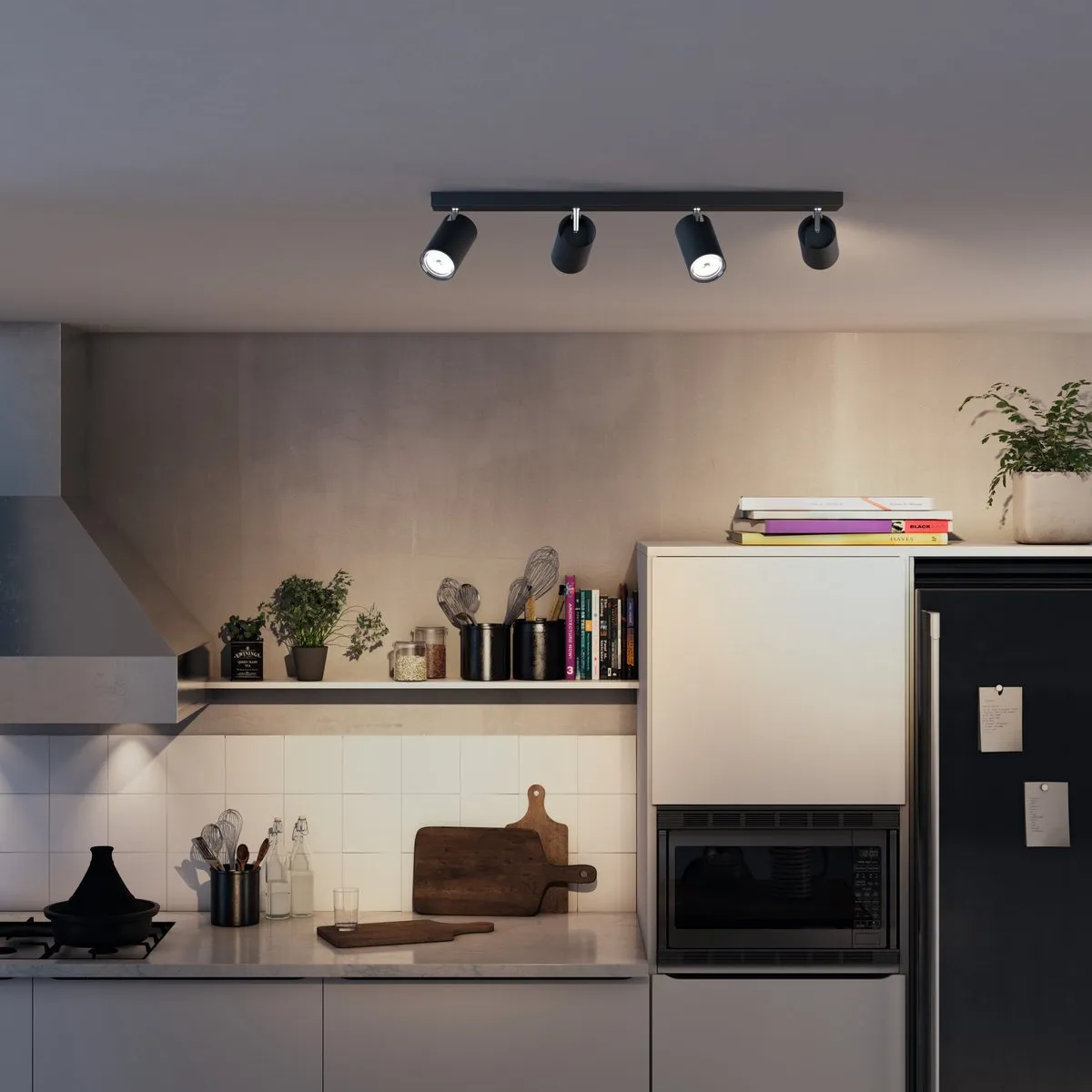 Philips Kosipo Opbouwspot Zwart - 4x GU10 Warmwit 2700K