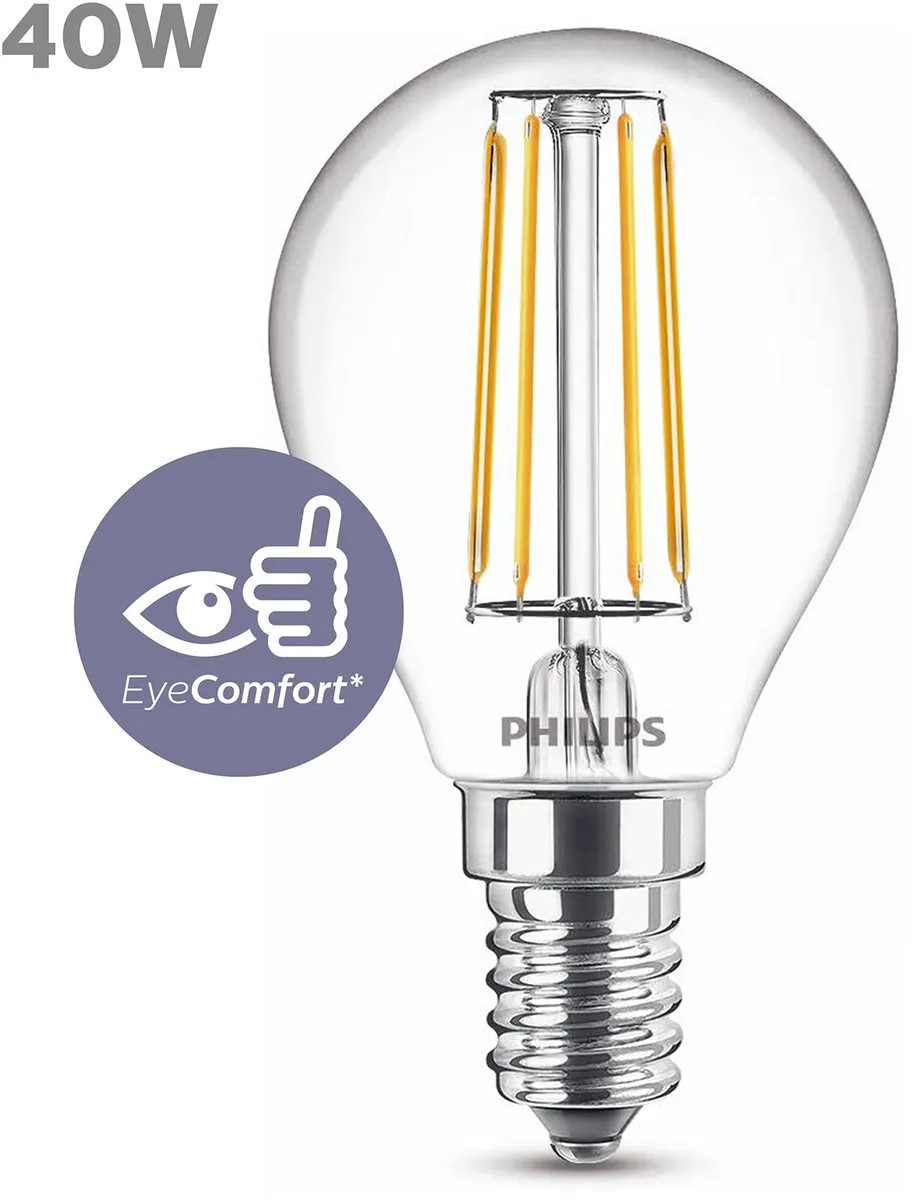 Philips LED Kogellamp E14 4W Warmwit