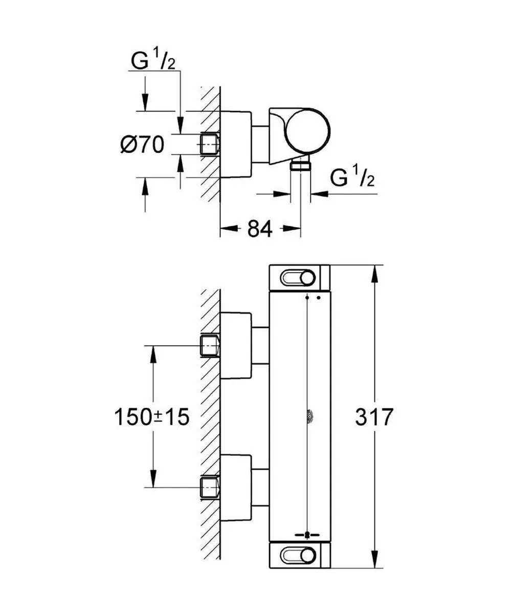GROHE Grohtherm 2000 Thermostaatkraan 34169001 - Chroom - afbeelding 2 van 6