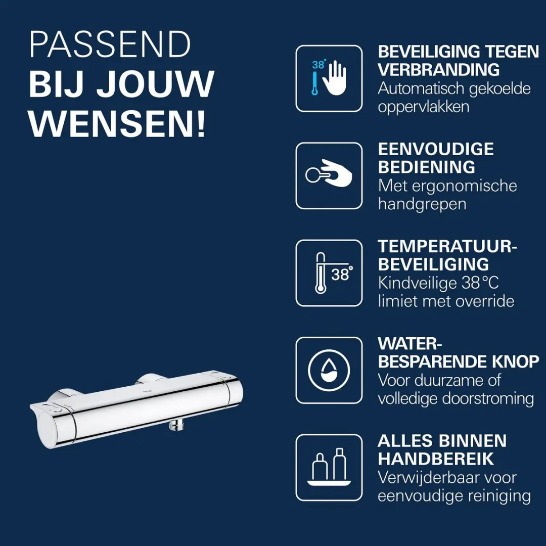 GROHE Grohtherm 2000 Thermostaatkraan 34169001 - Chroom - afbeelding 5 van 6