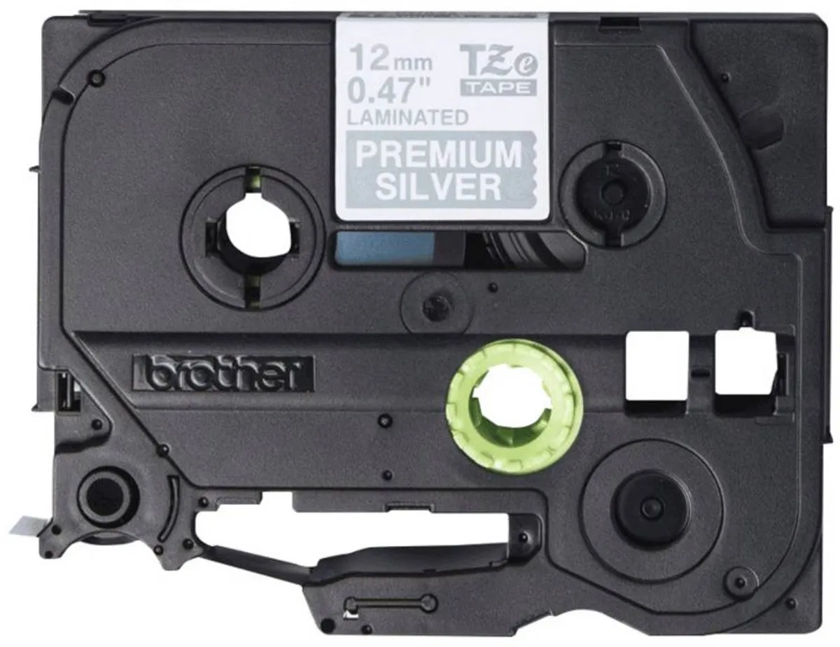 Brother TZe-PR935 Labeltape - Zilver/Wit 12mm 8m