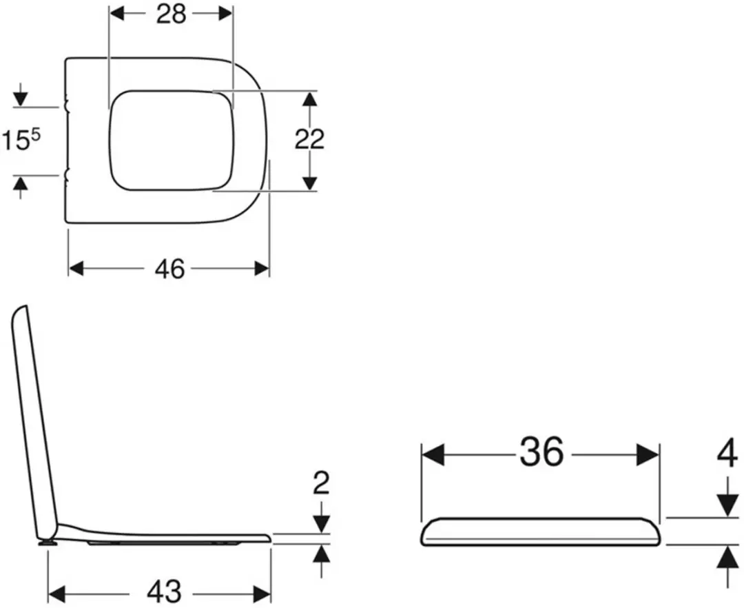 Geberit myDay WC-zitting Softclose wit - afbeelding 2 van 3