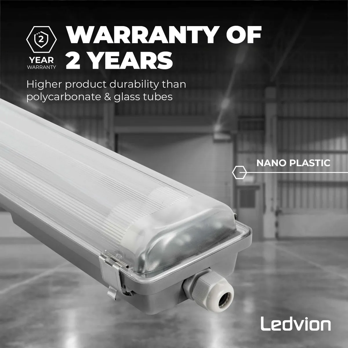Ledvion 2x LED Armatuur 150cm 28W 6500K - Grijs
