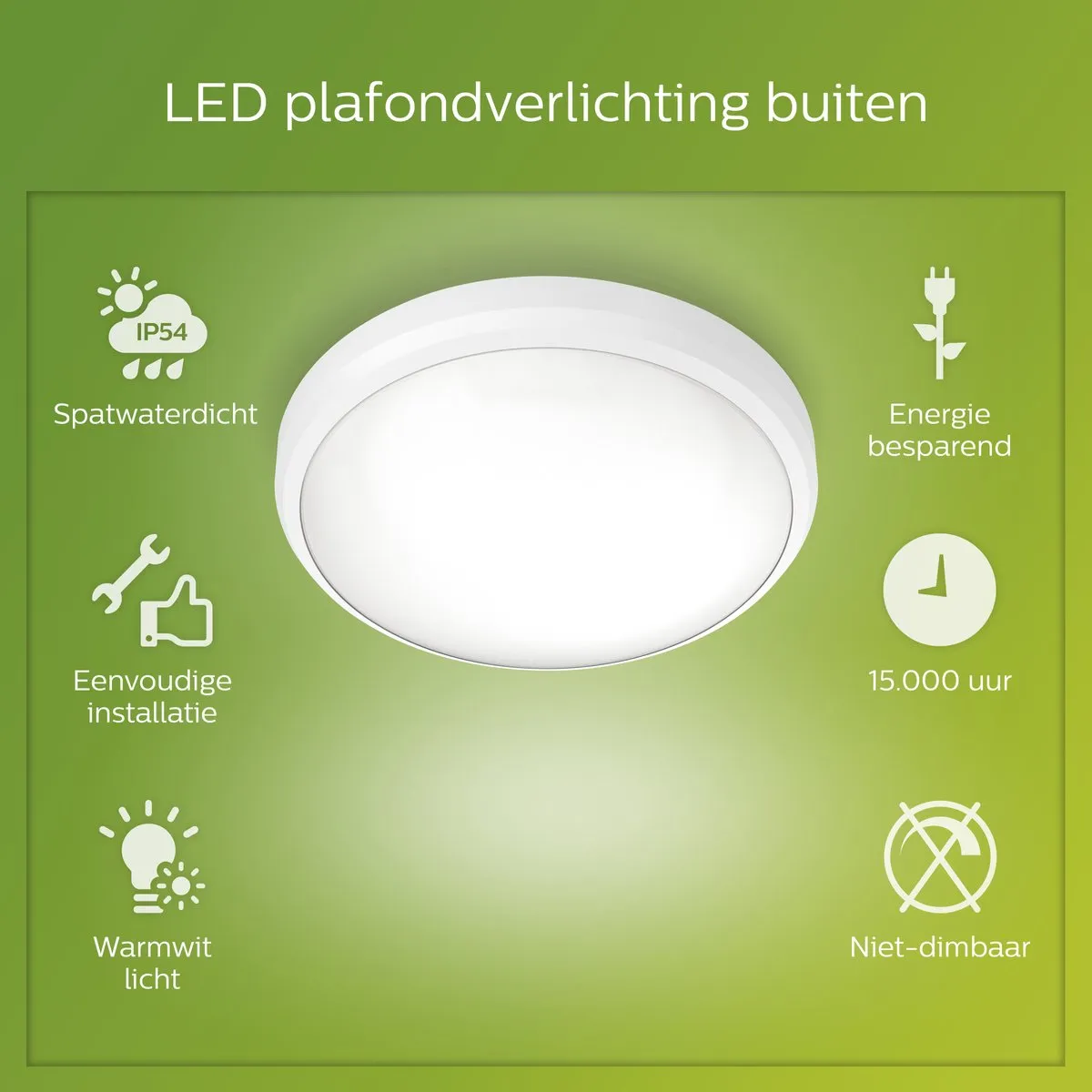 Doris Ceiling 6W 27K White IP54 HV