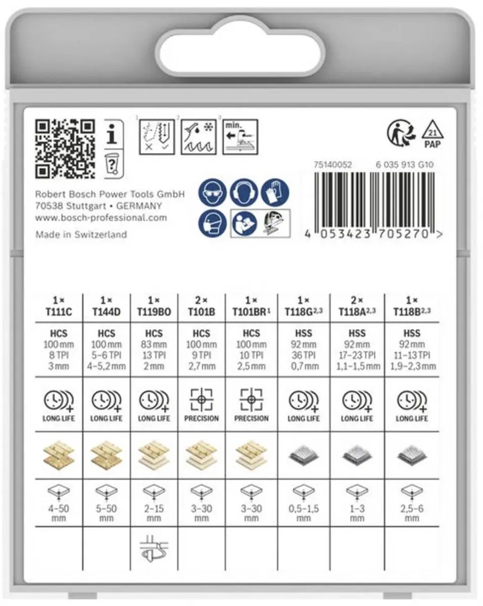 Bosch Decoupeerzaagbladset RBB-10ER Basic 10-delig - afbeelding 2 van 2