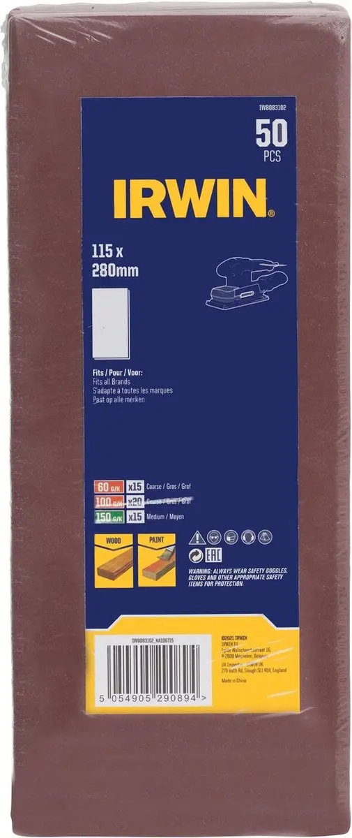Irwin Schuurstroken Set 50 Stuks - 15x K60, 20x K100, 15x K150 - afbeelding 2 van 2