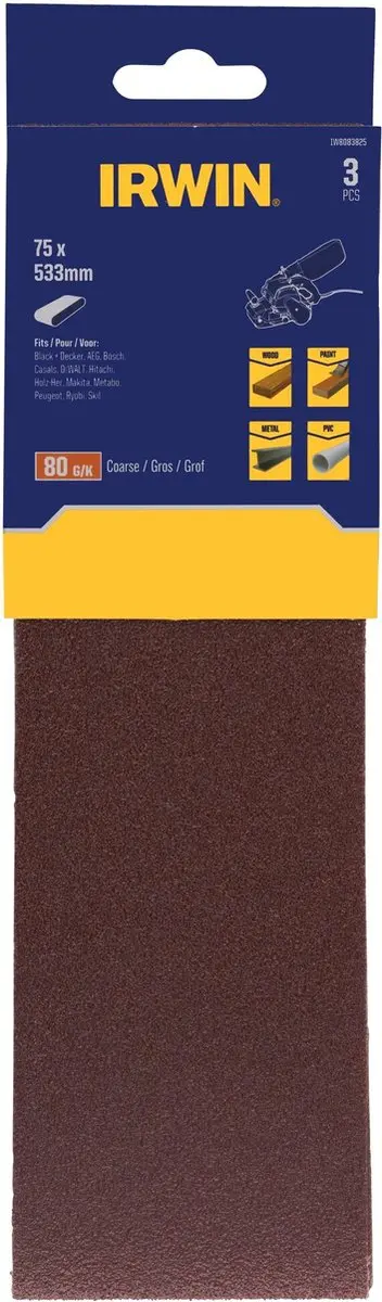 Irwin Schuurband 3 Stuks 75x533mm K80 - afbeelding 2 van 2