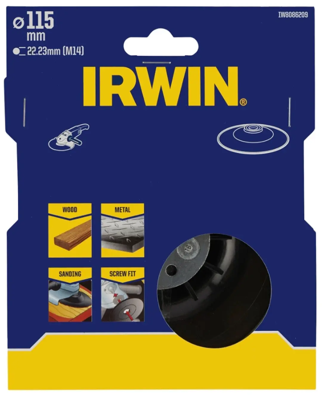 Irwin Steunschijf Ø115mm Haakse Slijper