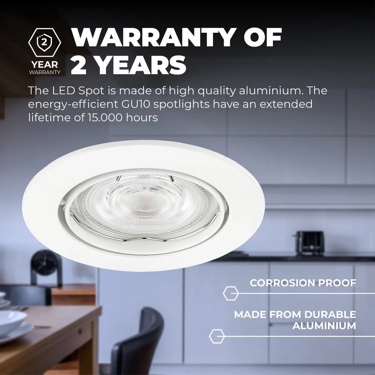 LEDVION 3X Inbouwspot Amsterdam Wit - 3W 6500K