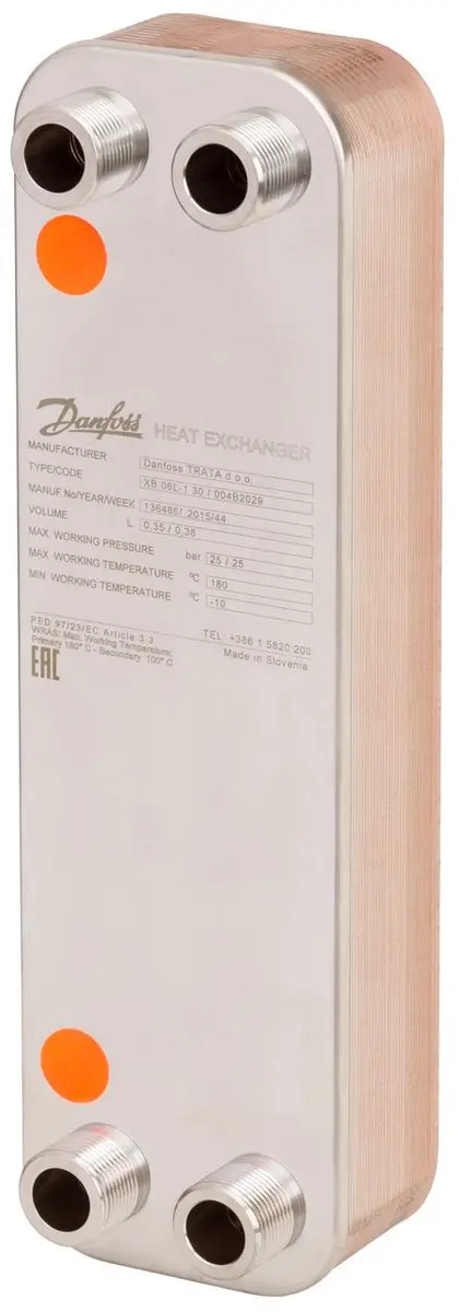 Danfoss Gesoldeerde warmtewisselaar MPHE XB 06L-1 26 PN25 G 3/4 A x 20mm, 004B20