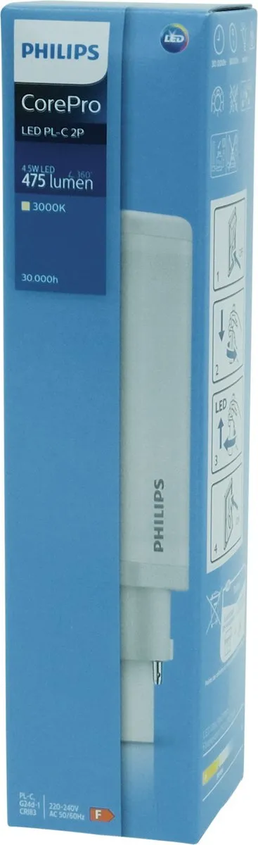 Philips CorePro LED PL-C 4.5W Warm Wit - Mat - G24d-1