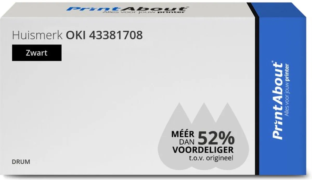 PrintAbout OKI 43381708 Drum - 22.000 pagina's - Zwart
