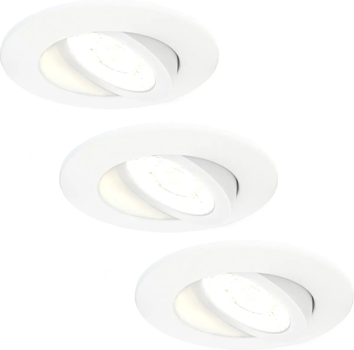 Ledvion - 3X LED Inbouwspot - Wit - Dimbaar - 5W - IP65 - CCT - COB - Ø75mm