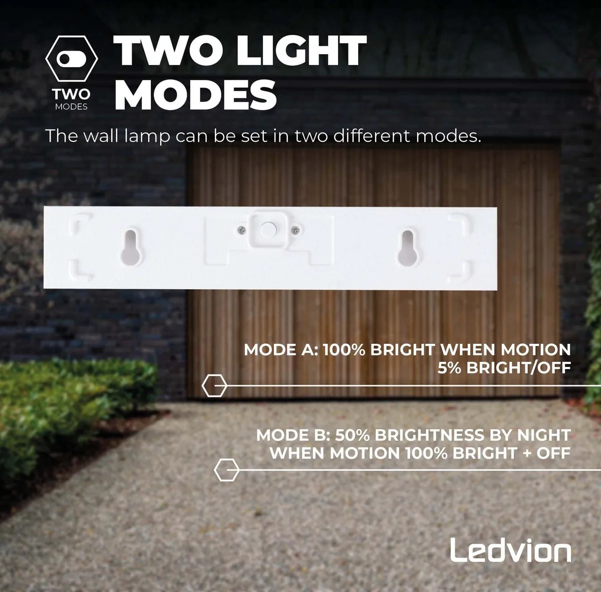 Ledvion Solar LED Wandlamp 6W 3000K IP65 - Wit - afbeelding 6 van 6