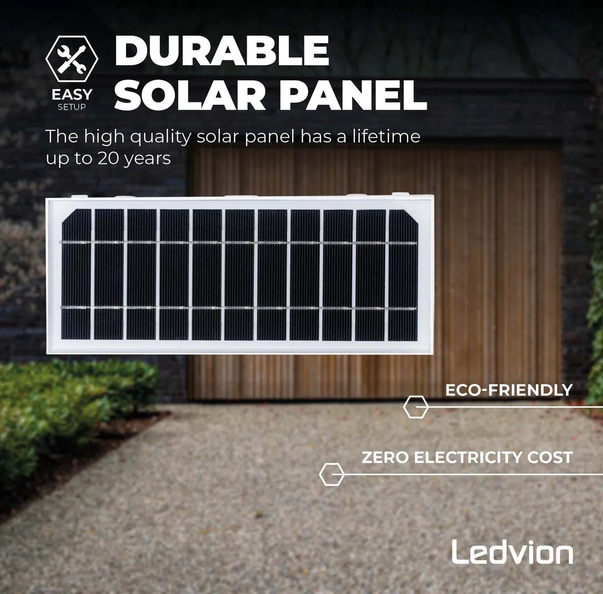 Ledvion Solar LED Wandlamp 6W 3000K IP65 - Wit