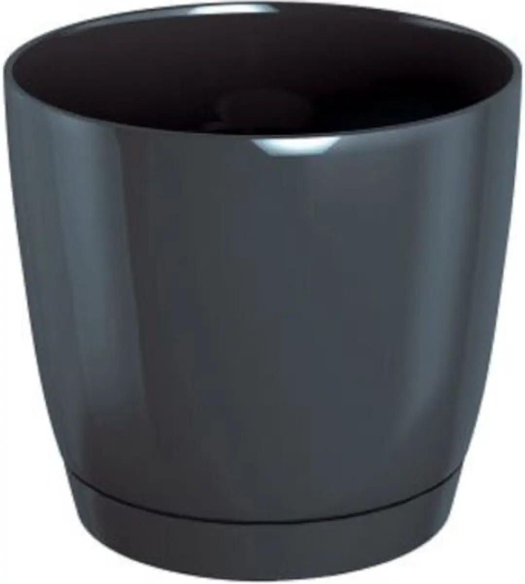 ‎Decoratieve bloempot met pallet Coubi Round P Ø12cm H11cm kunststof/t.grijs�