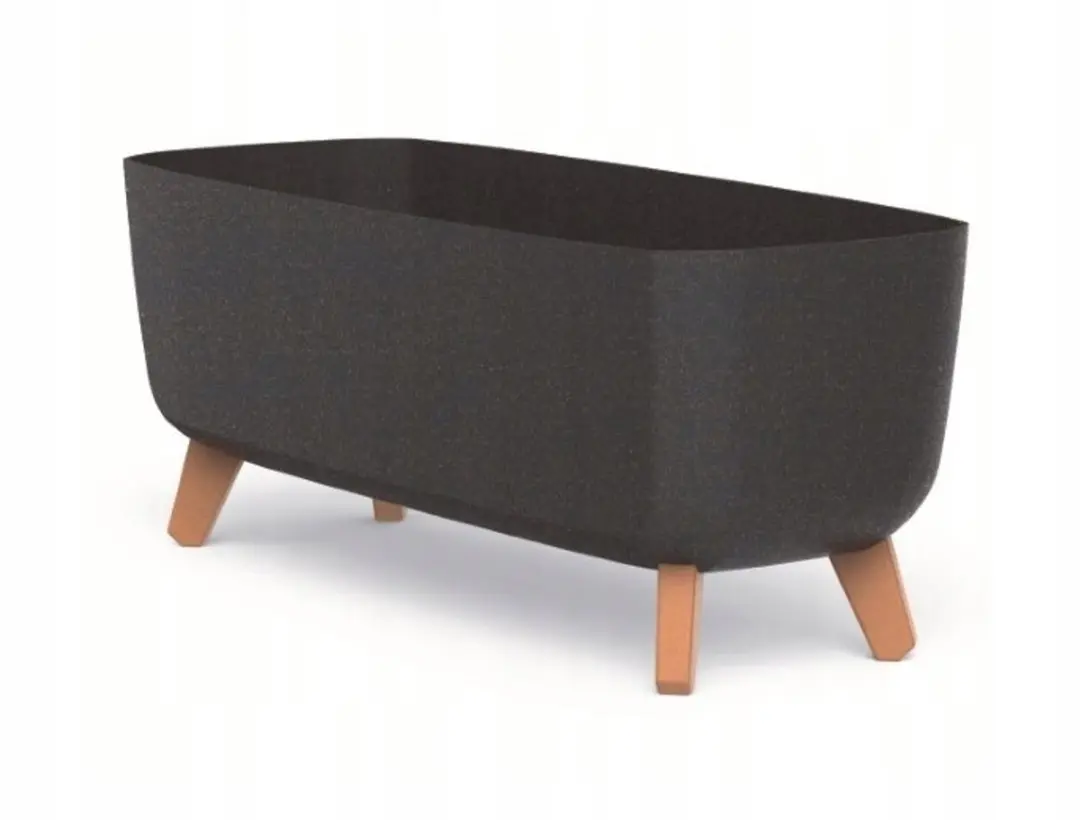 Antraciet Gracia Case Eco Wood Plantenbak met Poten