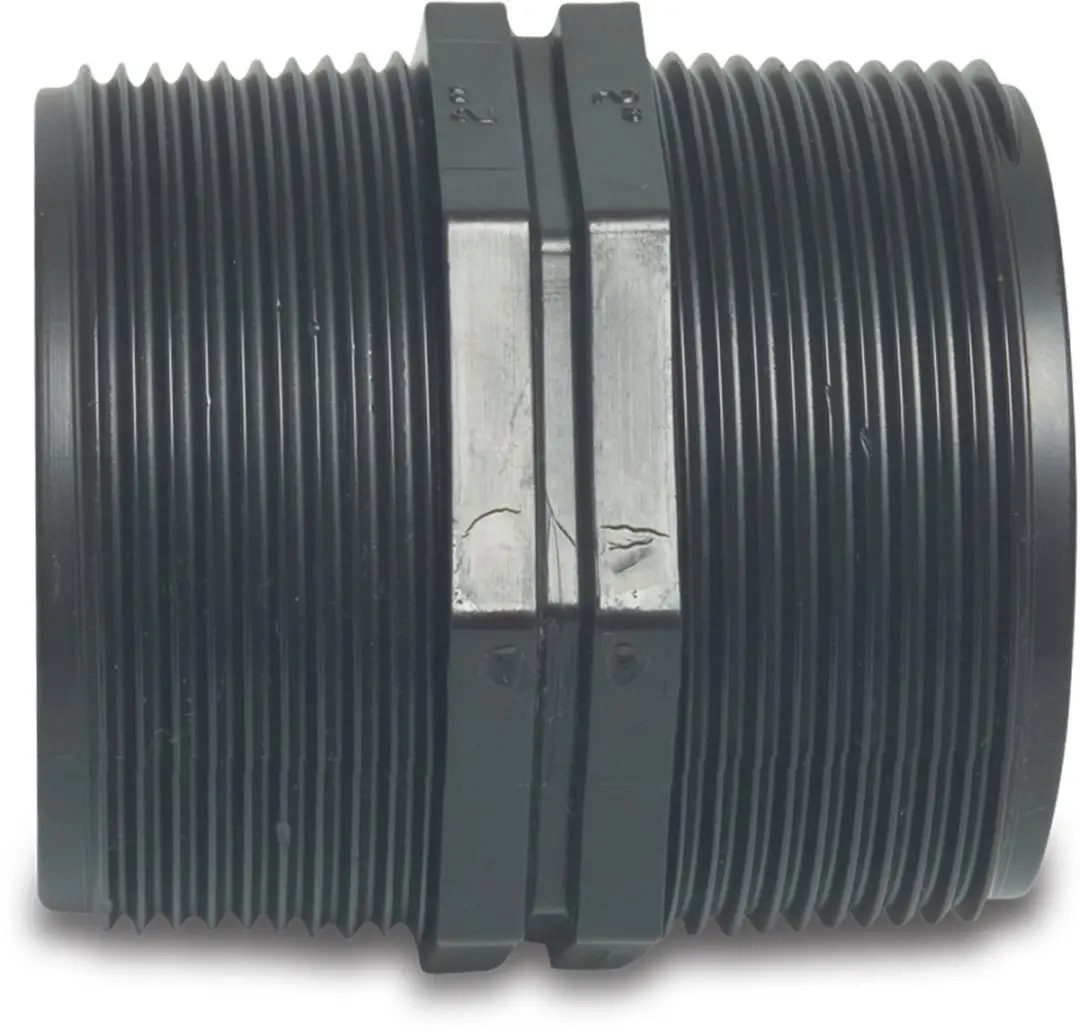 Deltafix nippel buitendraad pp zwart 1 1/4 inch naar 1 inch