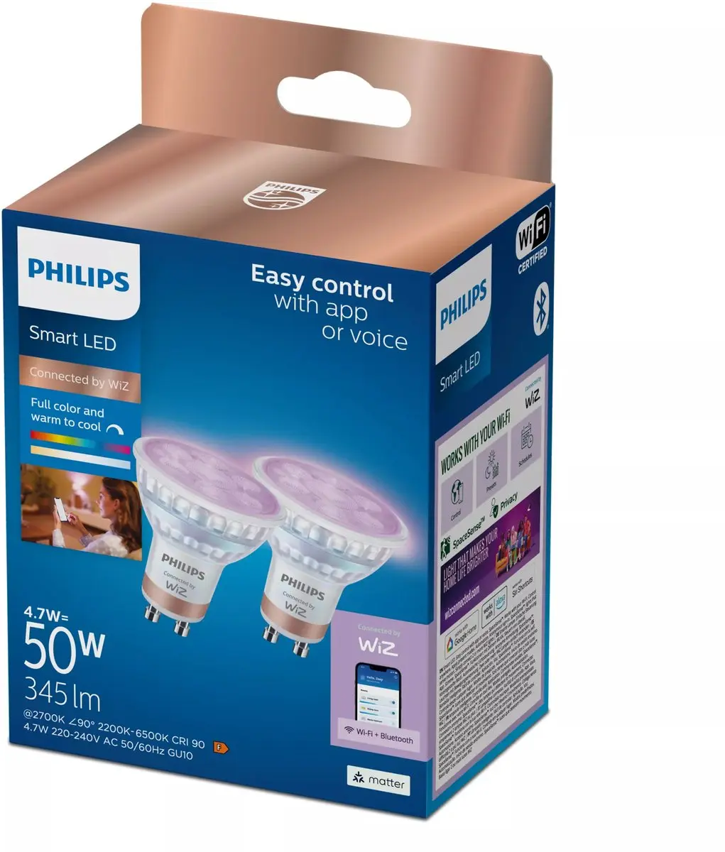 Philips Smart Lighting GU10 RGBW Spot - 2 Stuks - afbeelding 3 van 6