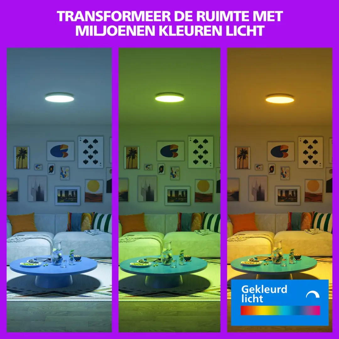 Philips Smart Lighting Plafondlamp 24W RGBW - 37,5cm Wit - afbeelding 3 van 6