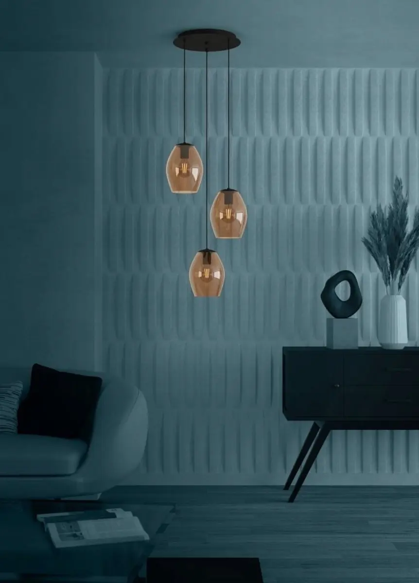 Eglo Estanys 1 Hanglamp - 3 lichtpunten Zwart - afbeelding 4 van 5