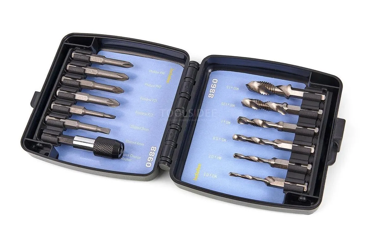 HBM 14-delig Tapboor & Bitset M3-M5 - o.a. Aluminium/staal