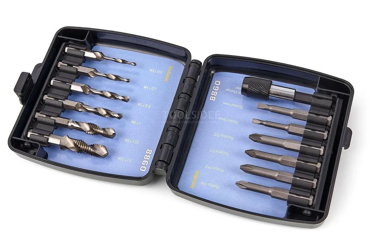 HBM 14-delig Tapboor & Bitset M3-M5 - o.a. Aluminium/staal