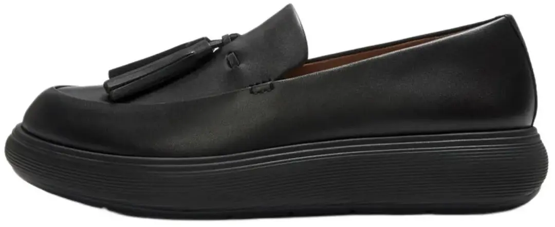FitFlop IQ-Comff leren loafers met kwastjes ZWART