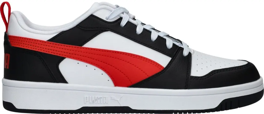 Puma Rebound v6 Low Sneakers - Wit/Rood/Zwart - afbeelding 3 van 6