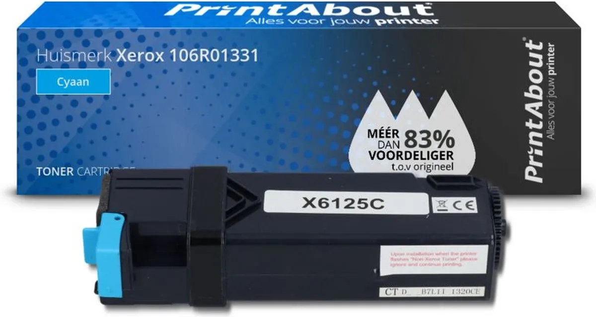PrintAbout Xerox 106R01331 Toner Cyaan - 9.000 pagina's