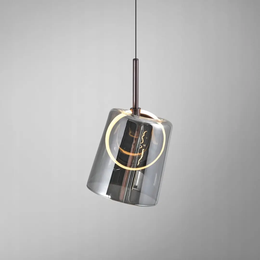 Paul Neuhaus Zula Hanglamp LED 6W - 60-200cm Rookgrijs Glas - afbeelding 4 van 5