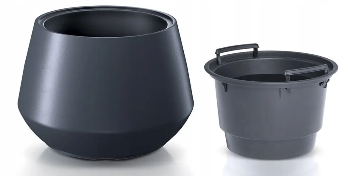 Prosperplast HEOS Pot met Inzetstuk 34L Antraciet Rond