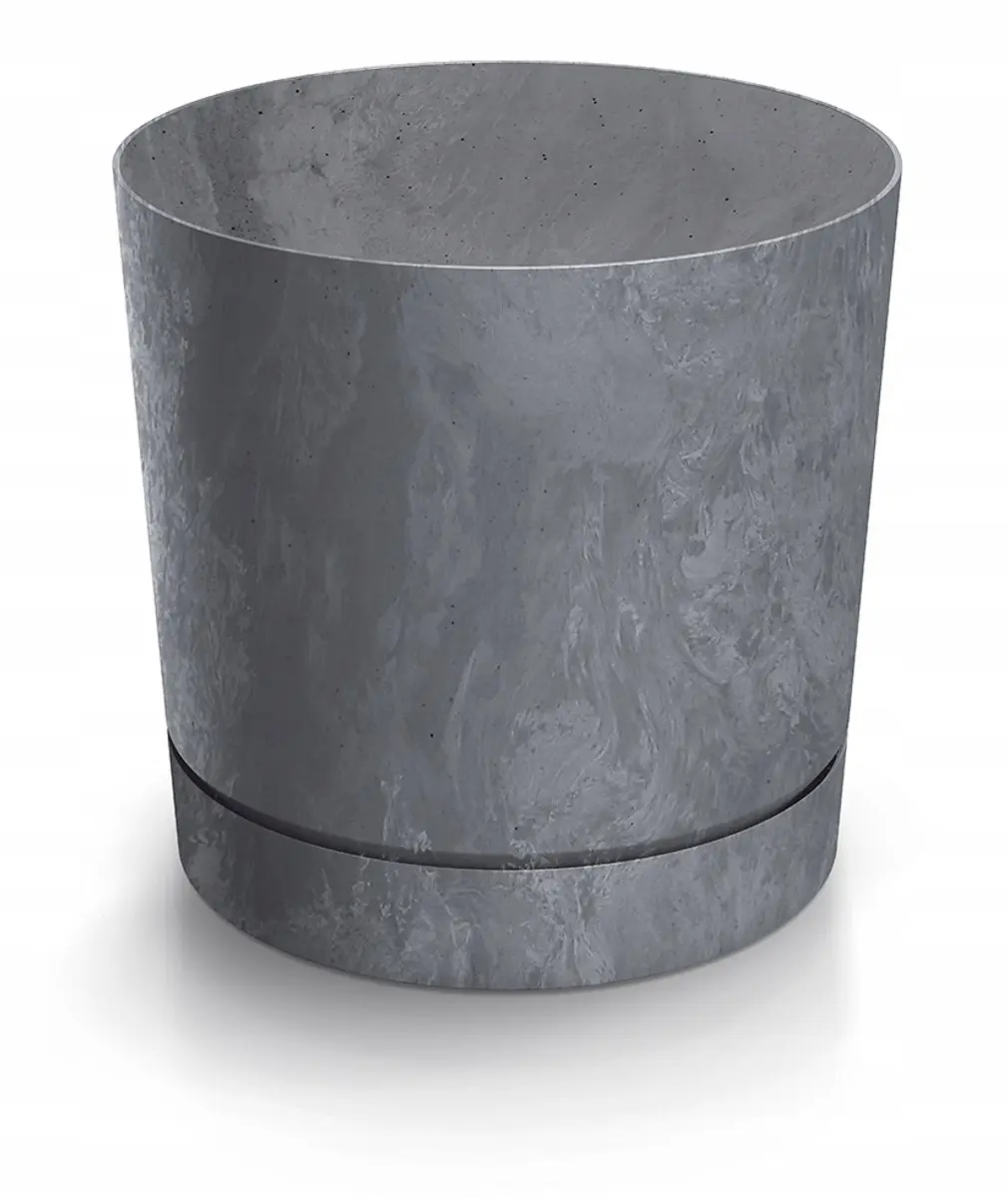 Beton Look Pot Tubo 30 Marengo met Schotel