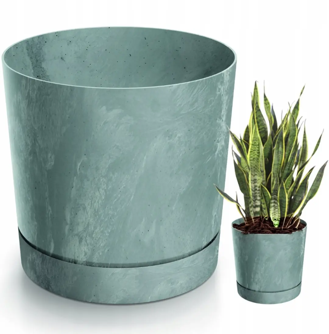 Tubo Beton Effect Pot met Schotel 40cm