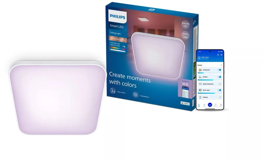 Philips Smart Lighting Plafondlamp 24W RGBW - Wit - afbeelding 2 van 6