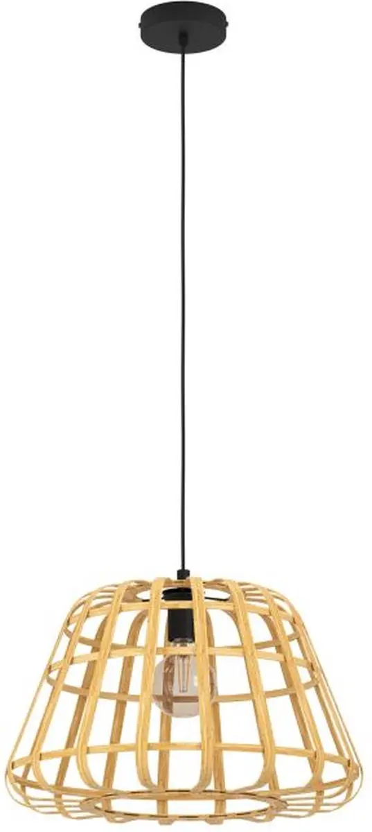 Eglo Montezuelo Hanglamp - Zwart Metaal & Hout - afbeelding 5 van 5