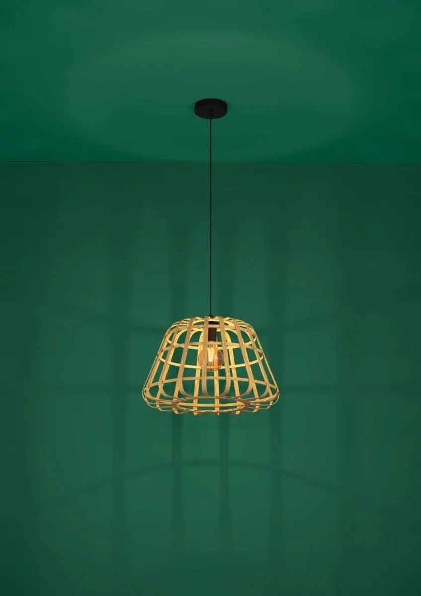 Eglo Montezuelo Hanglamp - Zwart Metaal & Hout - afbeelding 3 van 5
