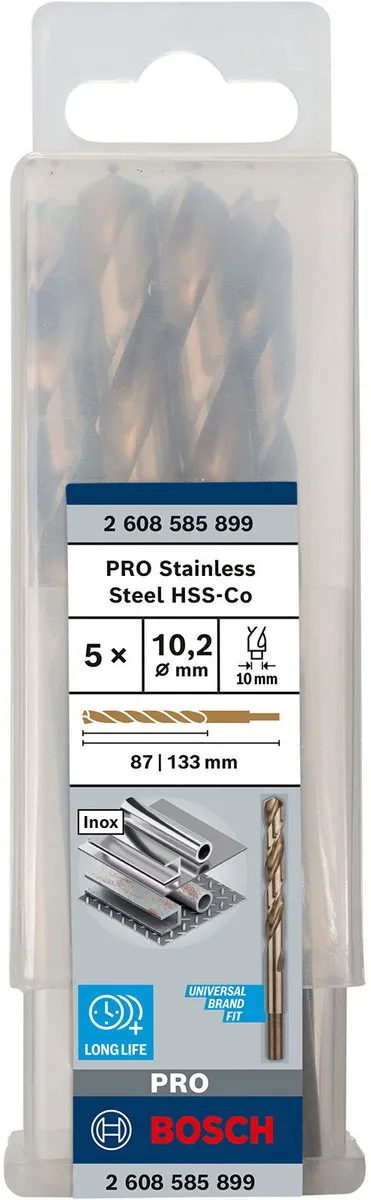 Bosch Professional ST. LINE HSS-CO Boor 10,2mm - 5 Stuks
