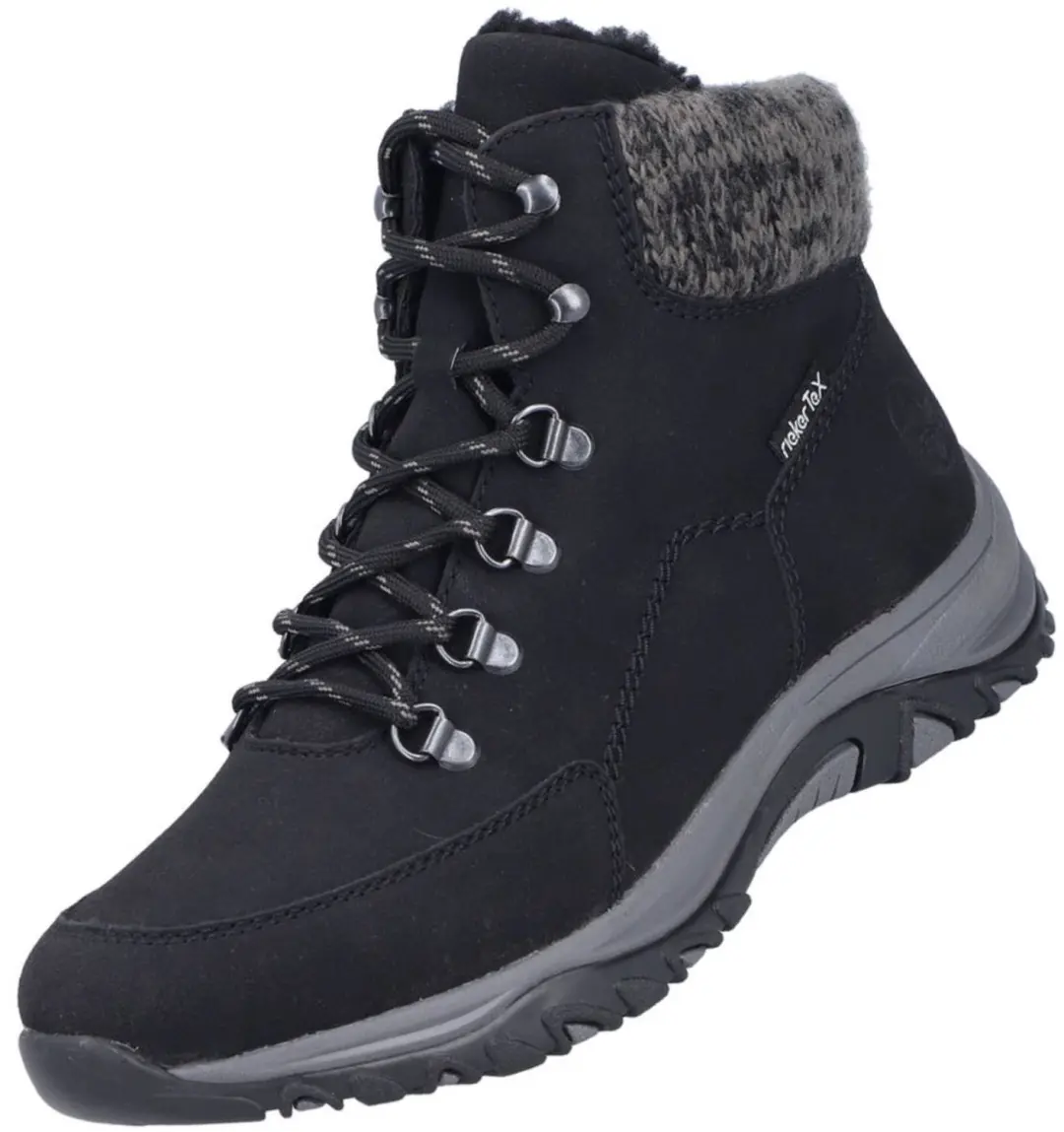 Rieker dames Tex-enkellaarsjes, gevoerd, zwart M9610-00